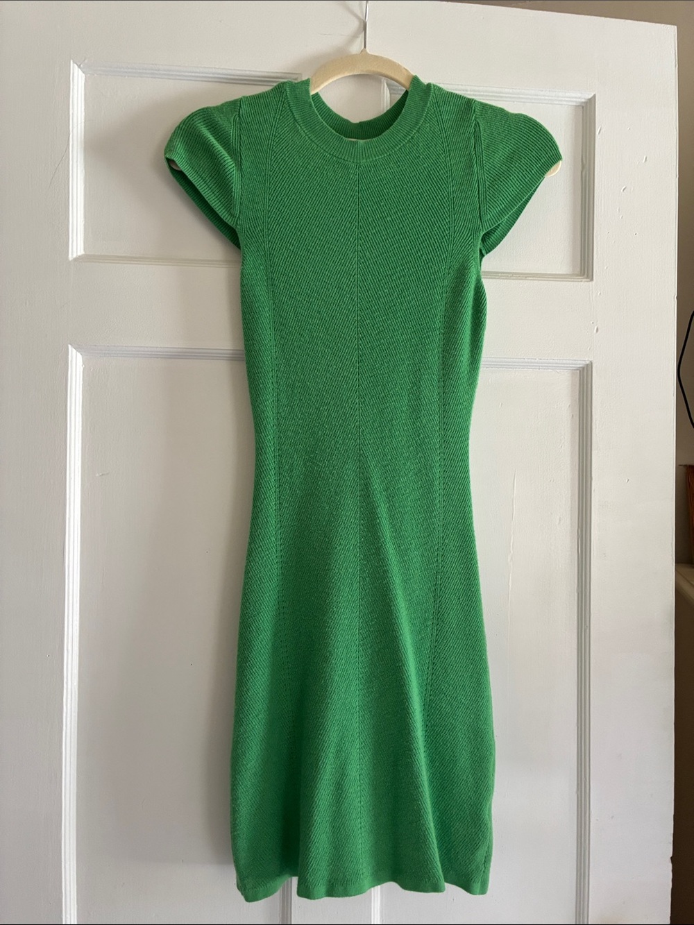 Freshman 1996 Green Knit Cap-Sleeve Midi Dress Size S